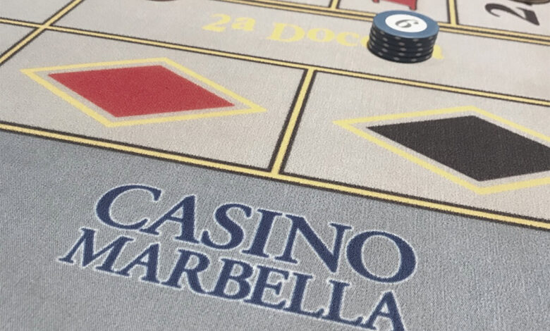 Tapete de ruleta americana del casino marbella