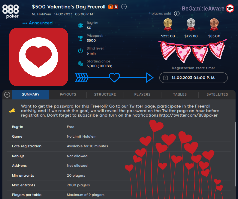san valentin 888poker gratis freeroll